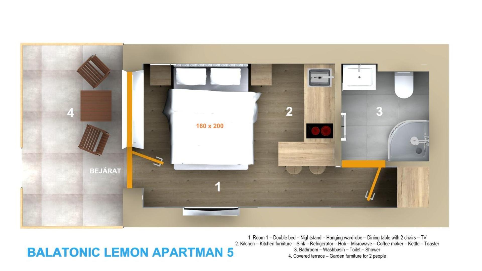 Balatonic Lemon Apartmanhaz Siófok Rum bild